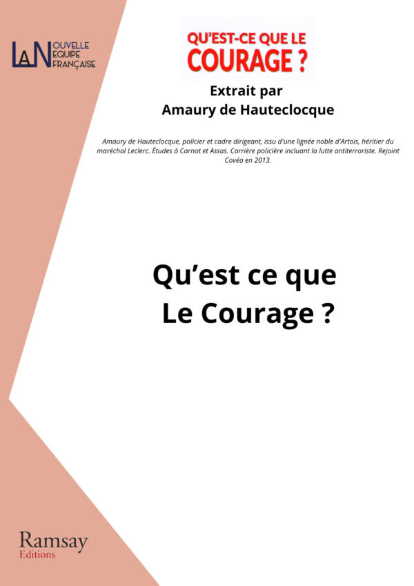 Amaury de Hauteclocque - Extrait La NEF - qu est ce que le courage